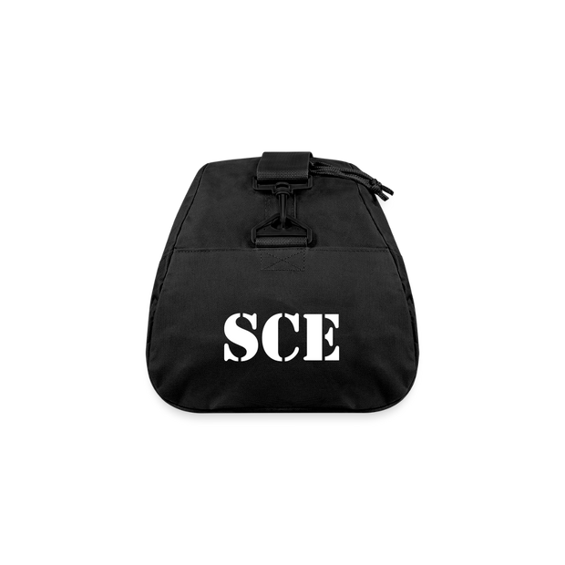 RECYCLED DUFFLE BAG ( SCE - RAP/HIP-HOP - MUSIC LABEL - PATRIOT - DUFFLE BAG - black