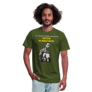 Unisex Jersey T-Shirt by Bella + Canvas ( SCE - T-TRIS THE GEMINI - NEVER SURRENDER - T-SHIRT ) - olive