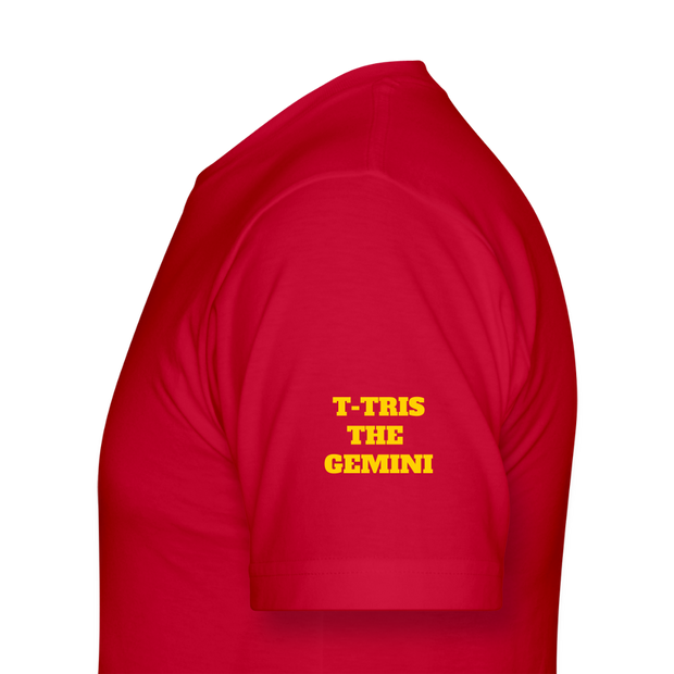 Unisex Jersey T-Shirt by Bella + Canvas ( SCE - T-TRIS THE GEMINI - NEVER SURRENDER - T-SHIRT ) - red