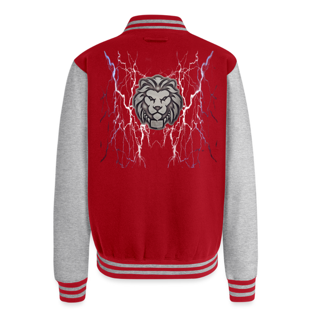 ADW is Just Hoods - SCE - VARSITY JACKET - red/heather grey