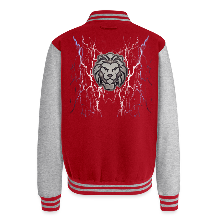 ADW is Just Hoods - SCE - VARSITY JACKET - red/heather grey