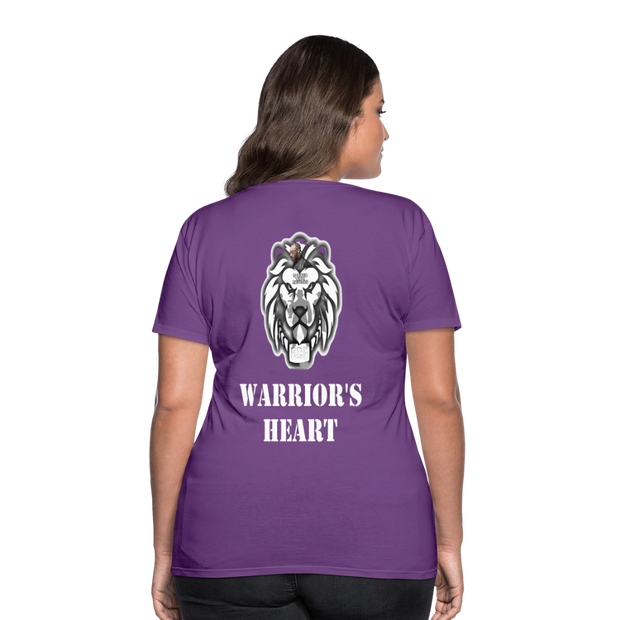 Gildan Ultra Cotton Ladies Adult T-Shirt ( SCE - WARRIORS HEART - T-SHIRT ) - purple