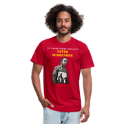 Unisex Jersey T-Shirt by Bella + Canvas ( SCE - T-TRIS THE GEMINI - NEVER SURRENDER - T-SHIRT ) - red