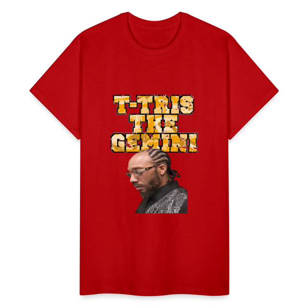 Gildan Ultra Cotton Adult T-Shirt ( T-TRIS THE GEMINI - WE KINGS - FEAT. K-MAR - T-SHIRT ) - red