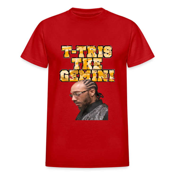Gildan Ultra Cotton Adult T-Shirt ( T-TRIS THE GEMINI - WE KINGS - FEAT. K-MAR - T-SHIRT ) - red