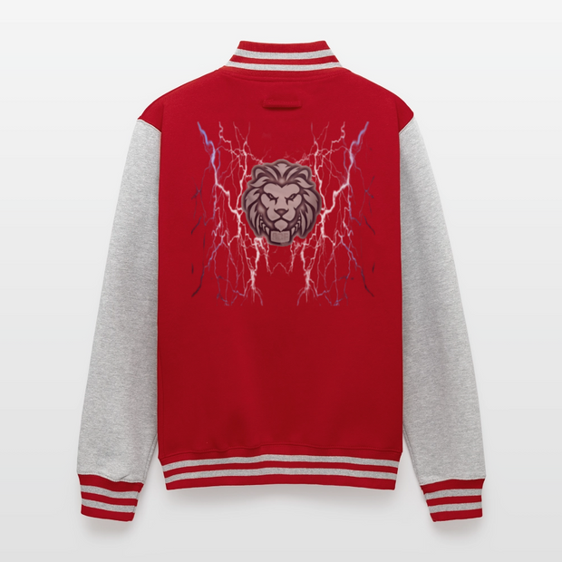 ADW is Just Hoods - SCE - VARSITY JACKET - red/heather grey