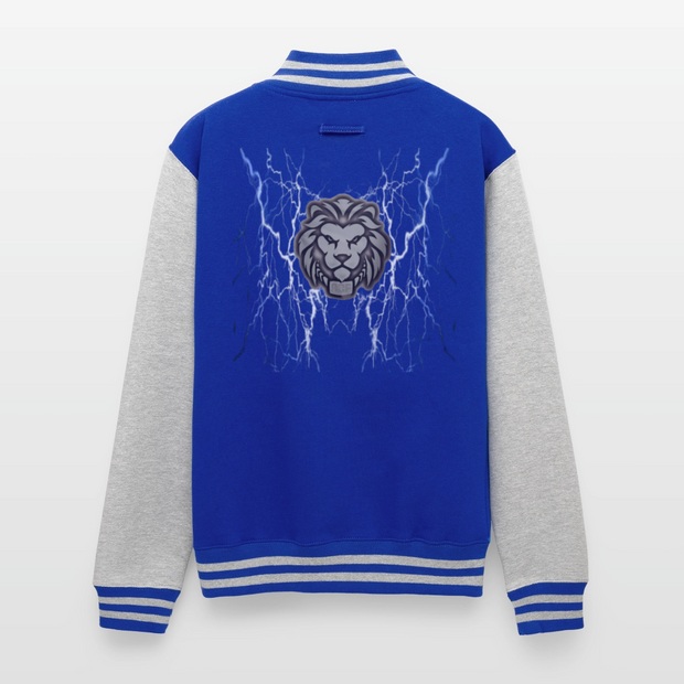 ADW is Just Hoods - SCE - VARSITY JACKET - royal/heather grey
