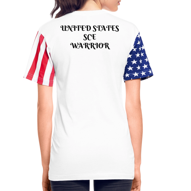 Adult Stars N Stripes T-Shirt ( SCE - RAP/HIP-HOP - MUSIC LABEL - SCE - WARRIOR - T-SHIRT ) - white