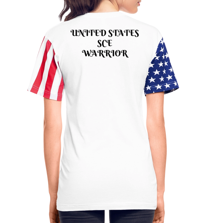 Adult Stars N Stripes T-Shirt ( SCE - RAP/HIP-HOP - MUSIC LABEL - SCE - WARRIOR - T-SHIRT ) - white