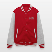 ADW is Just Hoods - SCE - VARSITY JACKET - red/heather grey
