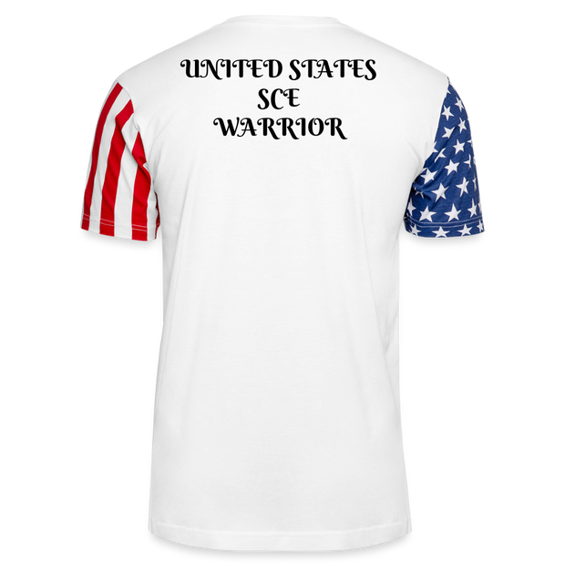 Adult Stars N Stripes T-Shirt ( SCE - RAP/HIP-HOP - MUSIC LABEL - SCE - WARRIOR - T-SHIRT ) - white