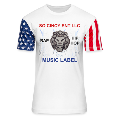 Adult Stars N Stripes T-Shirt ( SCE - RAP/HIP-HOP - MUSIC LABEL - SCE - WARRIOR - T-SHIRT ) - white