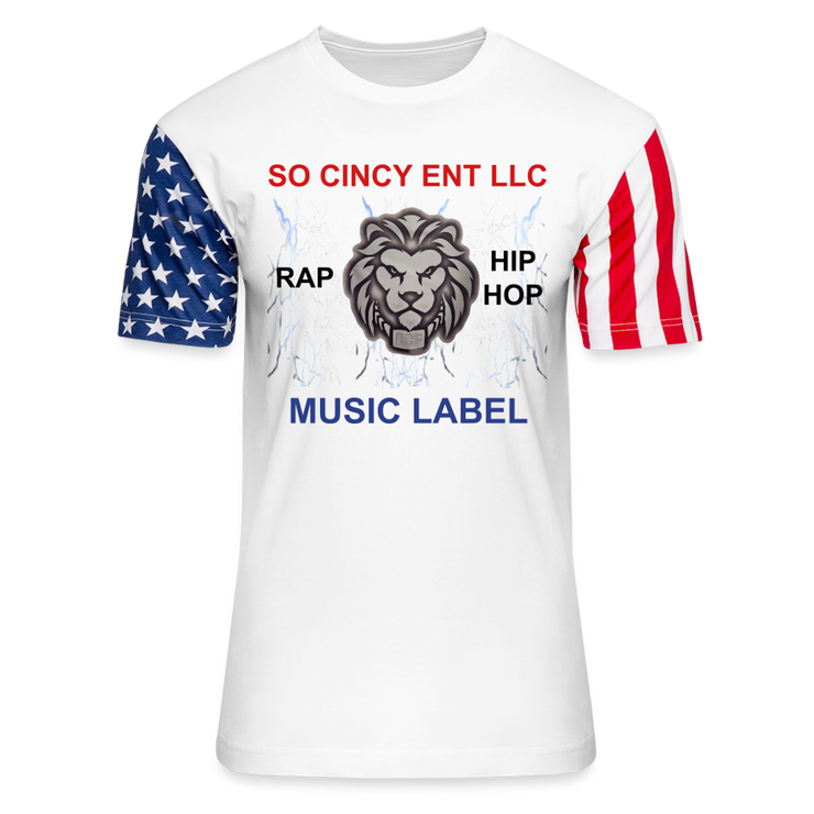 Adult Stars N Stripes T-Shirt ( SCE - RAP/HIP-HOP - MUSIC LABEL - SCE - WARRIOR - T-SHIRT ) - white