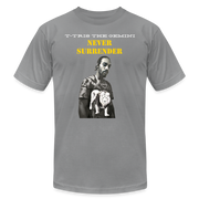Unisex Jersey T-Shirt by Bella + Canvas ( SCE - T-TRIS THE GEMINI - NEVER SURRENDER - T-SHIRT ) - slate