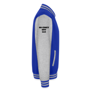 ADW is Just Hoods - SCE - VARSITY JACKET - royal/heather grey