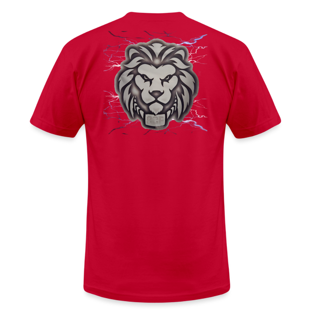 Unisex Jersey T-Shirt by Bella + Canvas ( SCE - T-TRIS THE GEMINI - NEVER SURRENDER - T-SHIRT ) - red