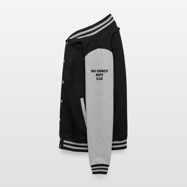 ADW is Just Hoods - SCE - VARSITY JACKET - black/heather grey