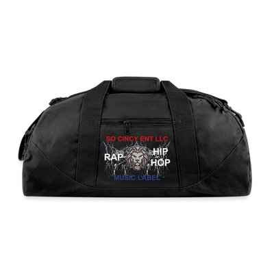 RECYCLED DUFFLE BAG ( SCE - RAP/HIP-HOP - MUSIC LABEL - PATRIOT - DUFFLE BAG - black