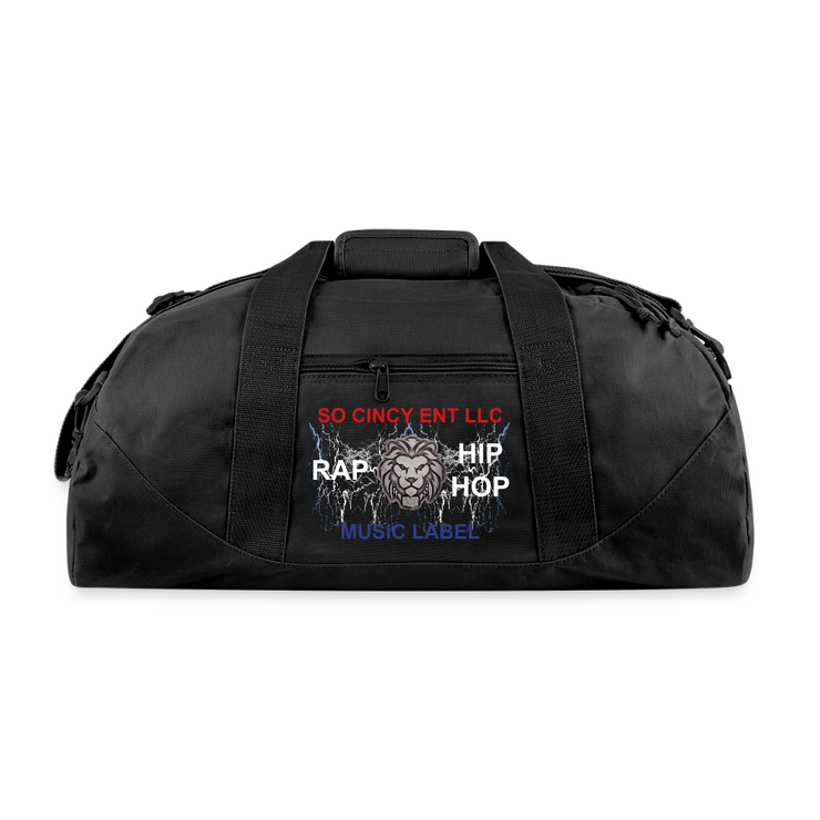 RECYCLED DUFFLE BAG ( SCE - RAP/HIP-HOP - MUSIC LABEL - PATRIOT - DUFFLE BAG - black
