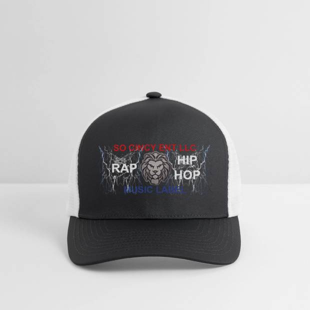 Flexfit  Melange Baseball Cap ( SCE - RAP/HIP-HOP - MUSIC LABEL - PATRIOT - FLEXFIT BASEBALL CAP ) - dark gray/white