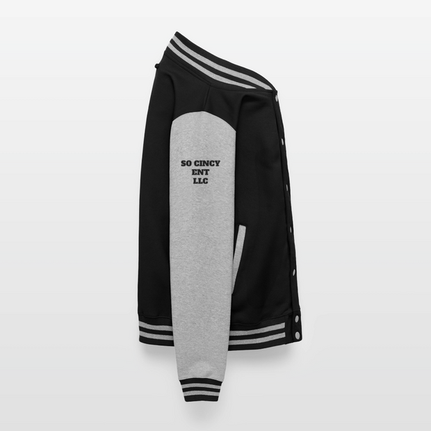ADW is Just Hoods - SCE - VARSITY JACKET - black/heather grey