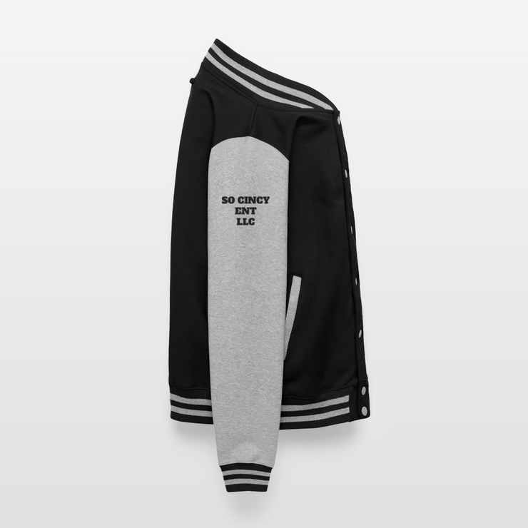 ADW is Just Hoods - SCE - VARSITY JACKET - black/heather grey