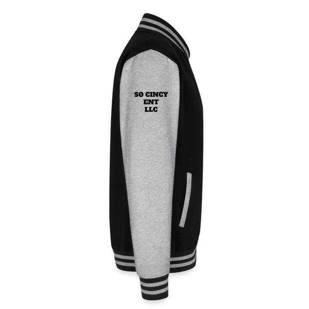 ADW is Just Hoods - SCE - VARSITY JACKET - black/heather grey