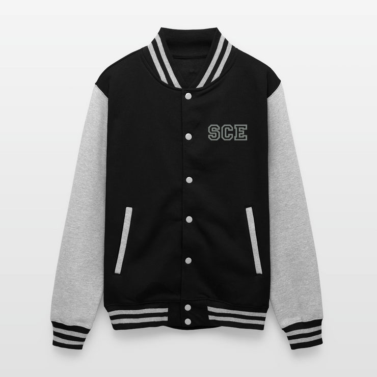 ADW is Just Hoods - SCE - VARSITY JACKET - black/heather grey