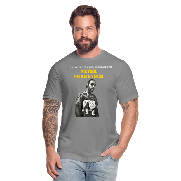 Unisex Jersey T-Shirt by Bella + Canvas ( SCE - T-TRIS THE GEMINI - NEVER SURRENDER - T-SHIRT ) - slate