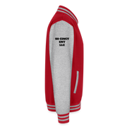 ADW is Just Hoods - SCE - VARSITY JACKET - red/heather grey