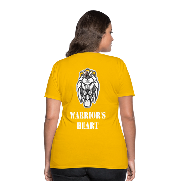 Gildan Ultra Cotton Ladies Adult T-Shirt ( SCE - WARRIORS HEART - T-SHIRT ) - sun yellow