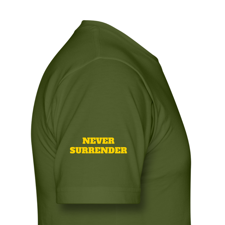 Unisex Jersey T-Shirt by Bella + Canvas ( SCE - T-TRIS THE GEMINI - NEVER SURRENDER - T-SHIRT ) - olive