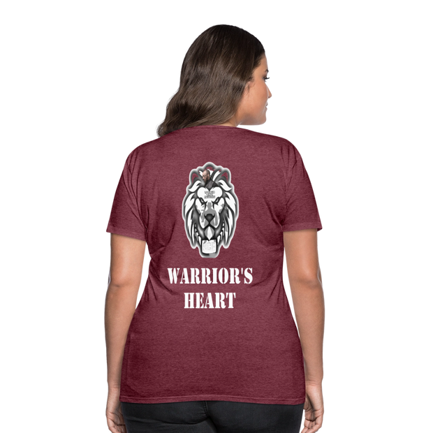 Gildan Ultra Cotton Ladies Adult T-Shirt ( SCE - WARRIORS HEART - T-SHIRT ) - heather burgundy