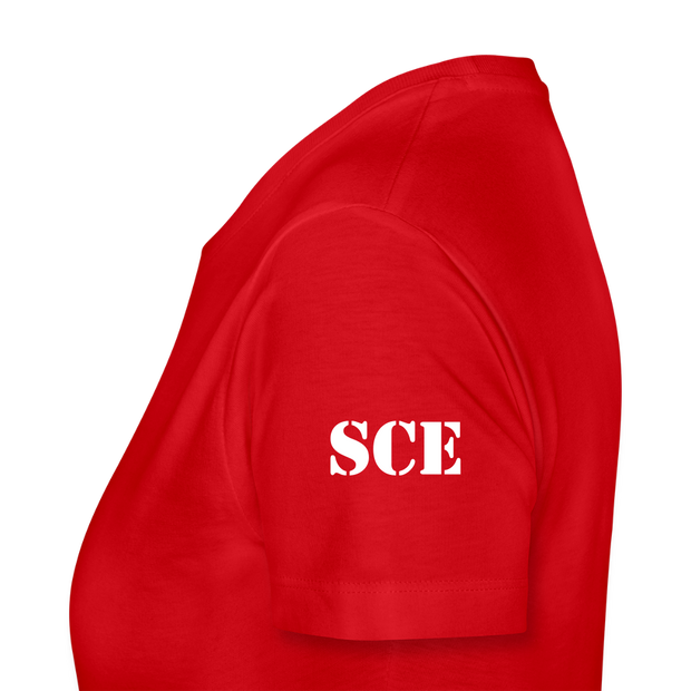 Gildan Ultra Cotton Ladies Adult T-Shirt ( SCE - WARRIORS HEART - T-SHIRT ) - red