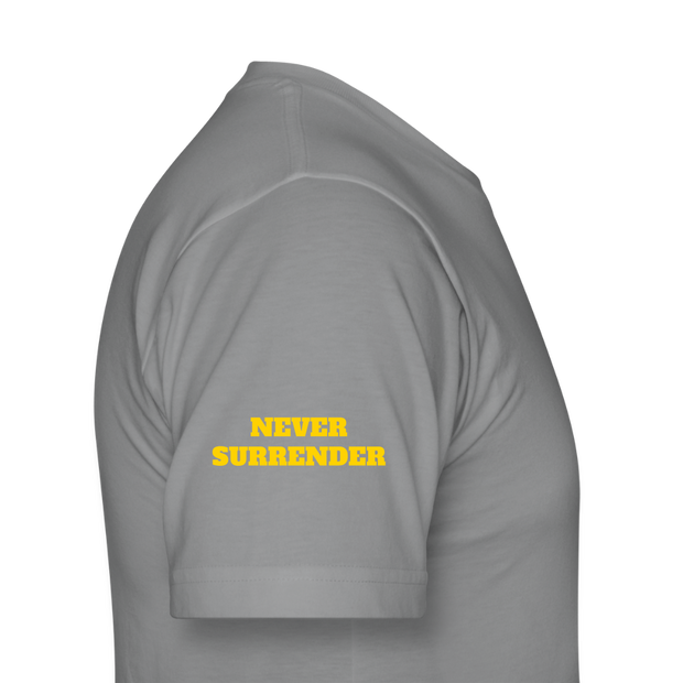 Unisex Jersey T-Shirt by Bella + Canvas ( SCE - T-TRIS THE GEMINI - NEVER SURRENDER - T-SHIRT ) - slate