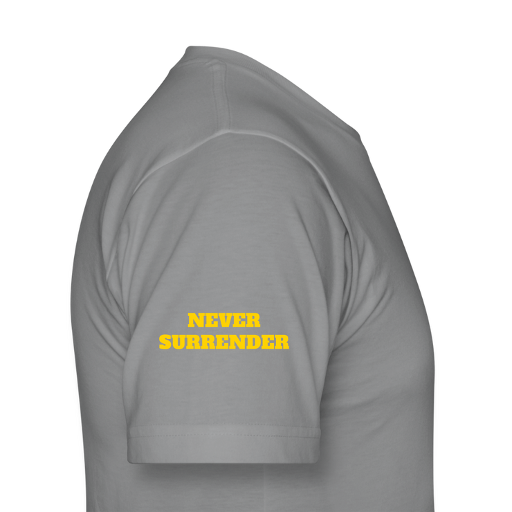 Unisex Jersey T-Shirt by Bella + Canvas ( SCE - T-TRIS THE GEMINI - NEVER SURRENDER - T-SHIRT ) - slate