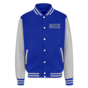 ADW is Just Hoods - SCE - VARSITY JACKET - royal/heather grey