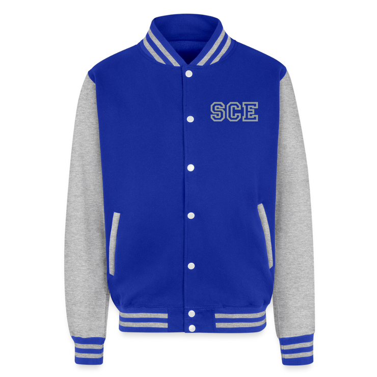 ADW is Just Hoods - SCE - VARSITY JACKET - royal/heather grey