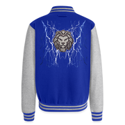 ADW is Just Hoods - SCE - VARSITY JACKET - royal/heather grey