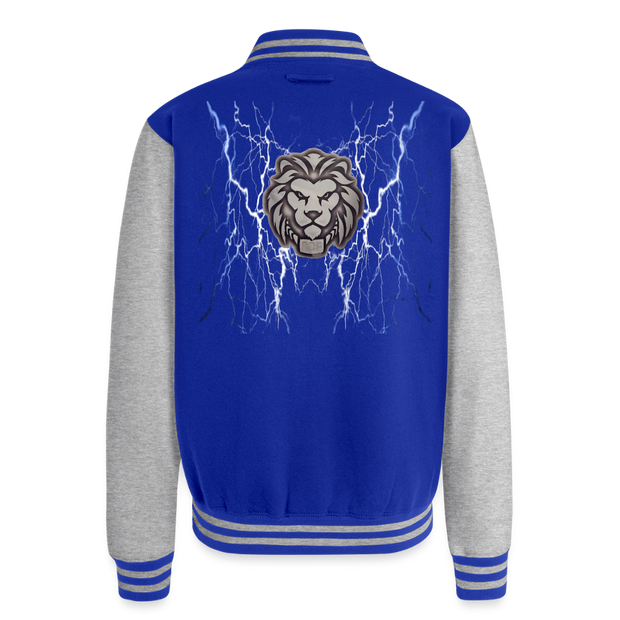 ADW is Just Hoods - SCE - VARSITY JACKET - royal/heather grey