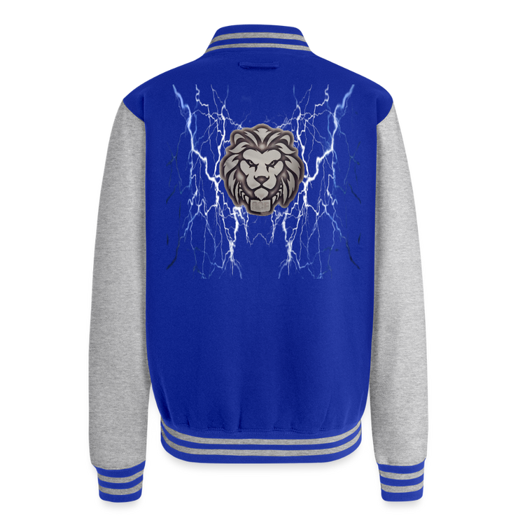ADW is Just Hoods - SCE - VARSITY JACKET - royal/heather grey