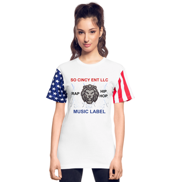Adult Stars N Stripes T-Shirt ( SCE - RAP/HIP-HOP - MUSIC LABEL - SCE - WARRIOR - T-SHIRT ) - white