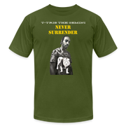 Unisex Jersey T-Shirt by Bella + Canvas ( SCE - T-TRIS THE GEMINI - NEVER SURRENDER - T-SHIRT ) - olive