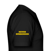 Unisex Jersey T-Shirt by Bella + Canvas ( SCE - T-TRIS THE GEMINI - NEVER SURRENDER - T-SHIRT ) - black