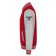 ADW is Just Hoods - SCE - VARSITY JACKET - red/heather grey