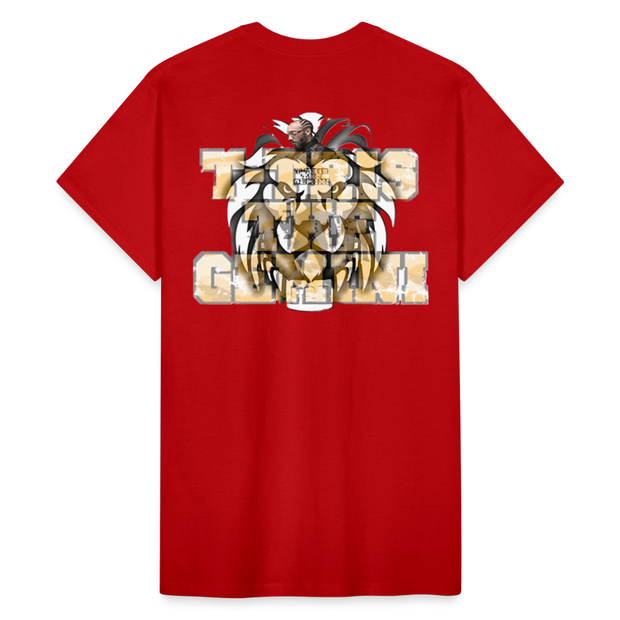 Gildan Ultra Cotton Adult T-Shirt ( T-TRIS THE GEMINI - LAWLESS ALBUM - SCE - WARRIOR - T-SHIRT ) - red