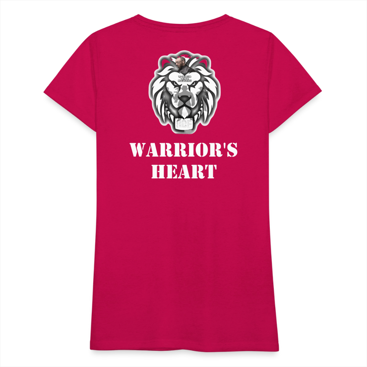 Gildan Ultra Cotton Ladies Adult T-Shirt ( SCE - WARRIORS HEART - T-SHIRT ) - dark pink