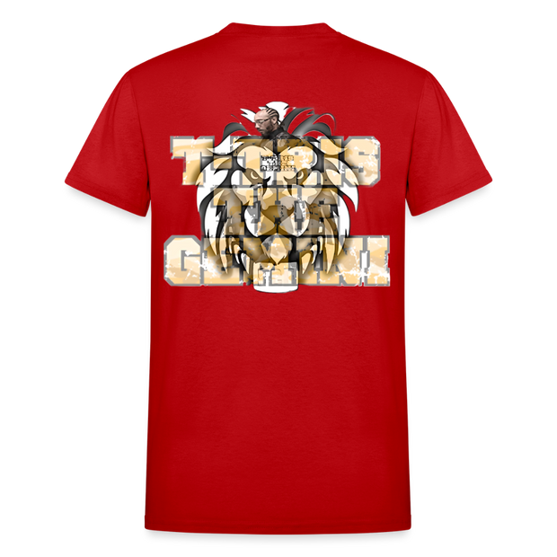 Gildan Ultra Cotton Adult T-Shirt ( T-TRIS THE GEMINI - LAWLESS ALBUM - SCE - WARRIOR - T-SHIRT ) - red