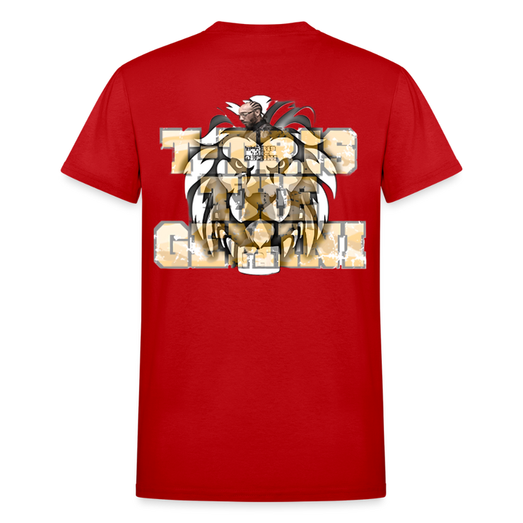 Gildan Ultra Cotton Adult T-Shirt ( T-TRIS THE GEMINI - LAWLESS ALBUM - SCE - WARRIOR - T-SHIRT ) - red