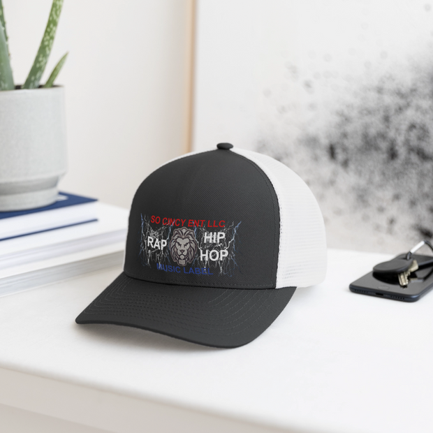 Flexfit  Melange Baseball Cap ( SCE - RAP/HIP-HOP - MUSIC LABEL - PATRIOT - FLEXFIT BASEBALL CAP ) - dark gray/white